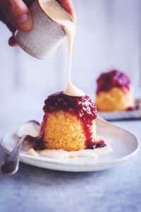Raspberry Coconut Sponge Puddings | Sophia's Kitchen